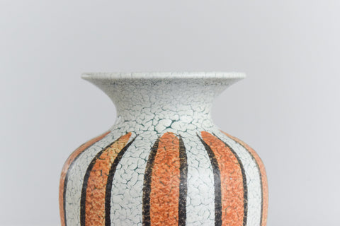 Vintage 1950s Striped Ceramic Vase