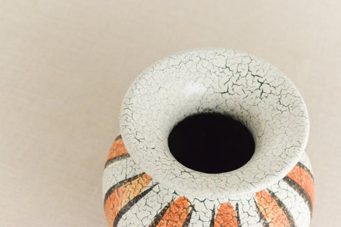 Vintage 1950s Striped Ceramic Vase