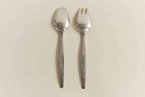 Vintage 1950s Swedish Stainless Steel Focus Salad Servers by Folke Arström for Gense