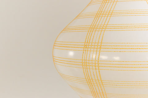 Vintage 1950s Yellow Patterned Glass Pendant Light Shade