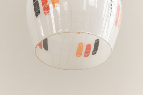 Vintage 1950s Patterned Glass Pendant Light Shade