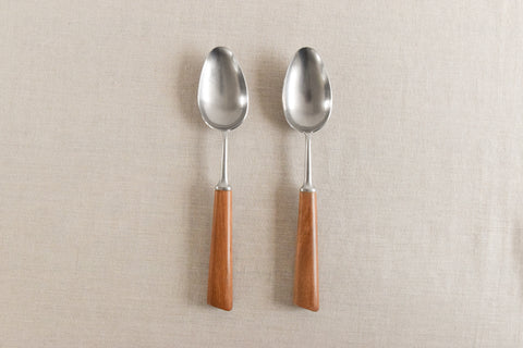 Vintage 1960s 21 Piece Walnut & Stainless Steel Cutlery Set by Mills Moore