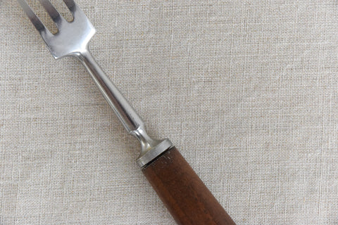 Vintage 1960s 36 Piece Walnut & Stainless Steel Cutlery Set by Mills Moore