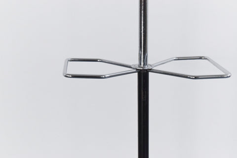 Vintage 1960s Black and Silver Hago Atomic Free Standing Coat Stand