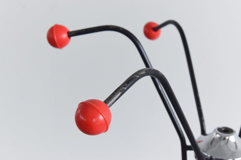 Vintage 1960s Red and Black Hago Products LTD Atomic Free Standing Coat, Hat and Umbrella Stand