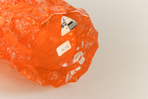 Vintage 1960s Tangerine Bark Vase by Geoffrey Baxter for Whitefriars