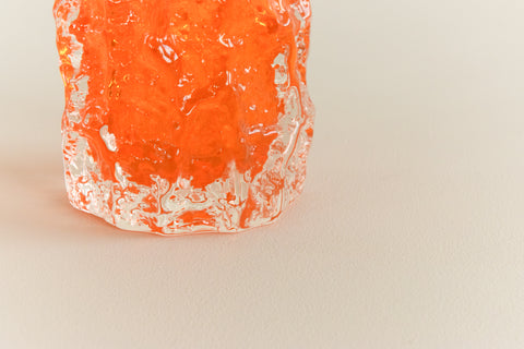 Vintage 1960s Tangerine Bark Vase by Geoffrey Baxter for Whitefriars