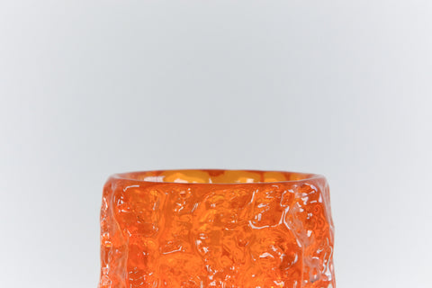 Vintage 1960s Tangerine Bark Vase by Geoffrey Baxter for Whitefriars