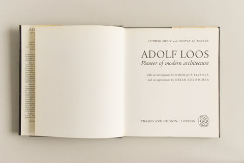 Vintage 1966 Adolf Loos Pioneer of Modern Architecture Book by Ludwig Münz and Gustav Künstler