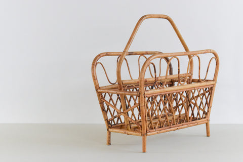 Vintage Bamboo Magazine Rack