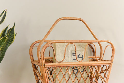 Vintage Bamboo Magazine Rack
