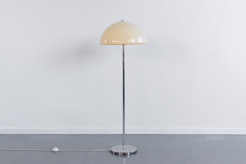 Vintage Chrome and Plastic Mushroom Floor Lamp by Cosmo Designs LTD.