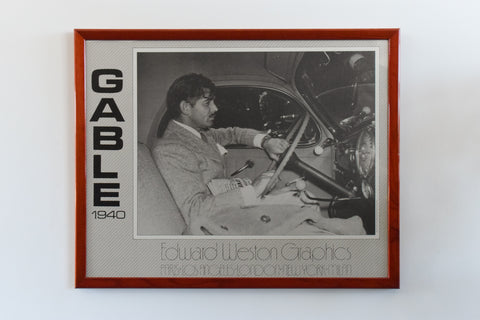 Vintage 1981 Framed Clark Gable Print by Edward Weston