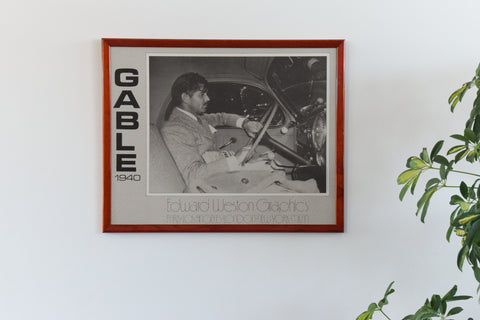 Vintage 1981 Framed Clark Gable Print by Edward Weston