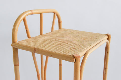 Vintage 2 Tier Bamboo and Wicker Shelf Unit / Bedside Table