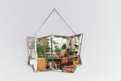 Vintage Frameless Bevelled Mirror