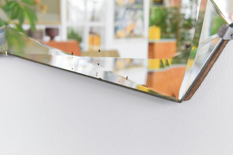 Vintage Frameless Bevelled Mirror