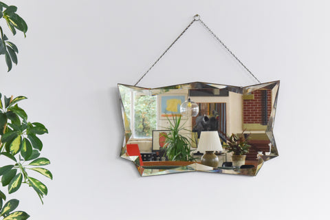 Vintage Frameless Bevelled Mirror