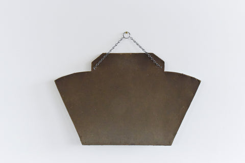 Vintage Art Deco Fan Shaped Frameless Bevelled Wall Mirror