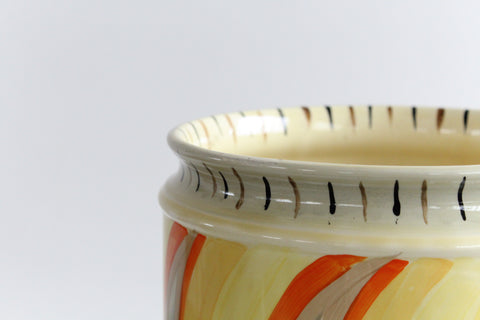 Vintage Art Deco Myott Son and Co Abstract Hand Painted Jardiniere / Plant Pot