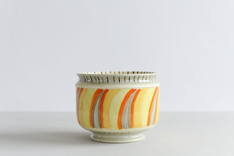 Vintage Art Deco Myott Son and Co Abstract Hand Painted Jardiniere / Plant Pot