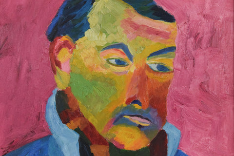 Vintage Audrey Harling Portrait Painting of a Man