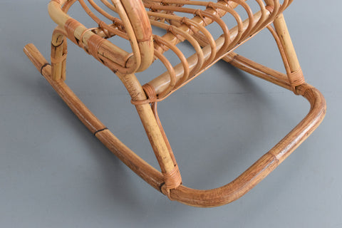 Vintage Bamboo / Cane Rocking Chair