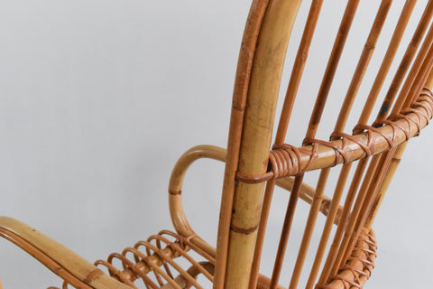 Vintage Bamboo / Cane Rocking Chair