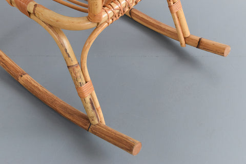 Vintage Bamboo / Cane Rocking Chair