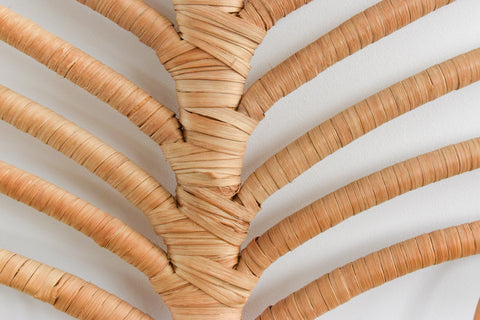 Vintage Rattan Bamboo Double Headboard