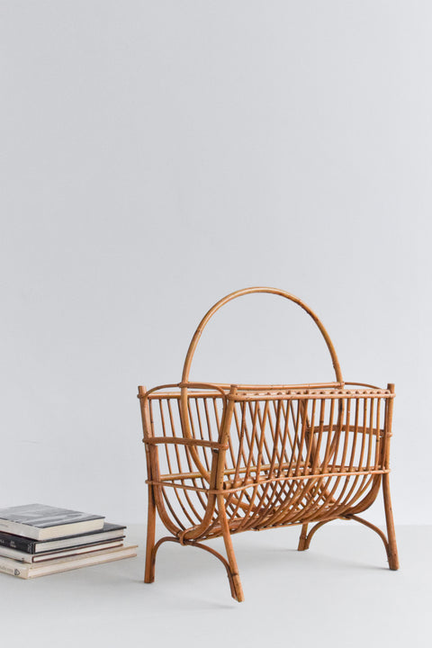 Vintage Bamboo Magazine Rack
