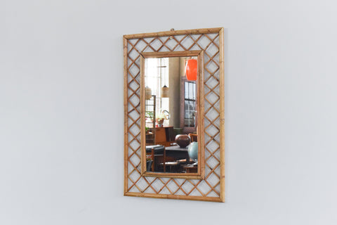 Vintage Rectangular Bamboo Mirror