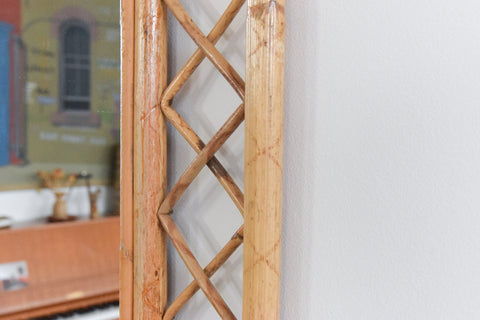 Vintage Rectangular Bamboo Mirror