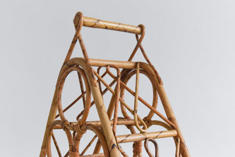 Vintage Bamboo Bottle Rack / Wine Rack