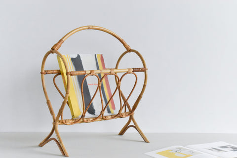 Vintage Bamboo Magazine Rack