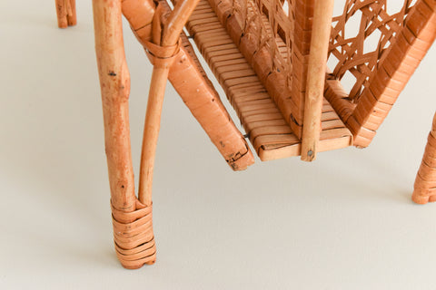 Vintage Bamboo and Wicker Magazine Rack