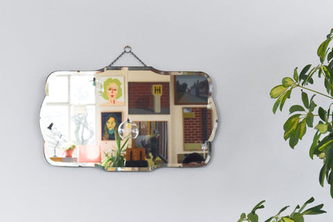 Vintage Frameless Bevelled Mirror