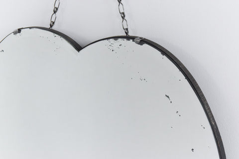 Vintage Frameless Bevelled Heart Shaped Mirror
