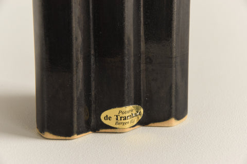 Vintage Black Sculptural Vase / Vessel by Geert Jacobs for Potterie de Tramhalte