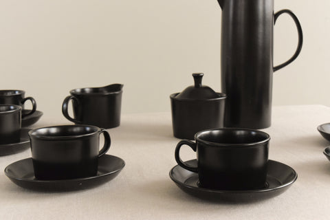 Vintage Black Wedgewood Etruria & Barlaston Coffee Set