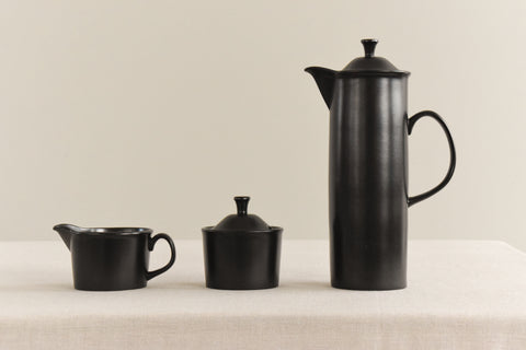 Vintage Black Wedgewood Etruria & Barlaston Coffee Set