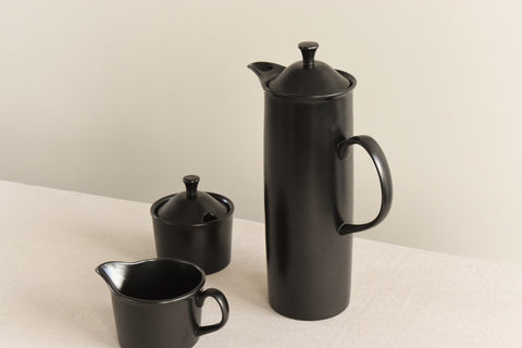 Vintage Black Wedgewood Etruria & Barlaston Coffee Set