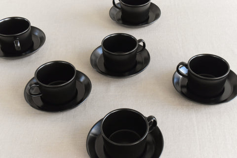 Vintage Black Wedgewood Etruria & Barlaston Coffee Set