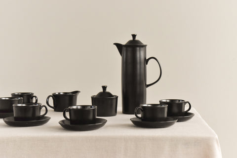 Vintage Black Wedgewood Etruria & Barlaston Coffee Set