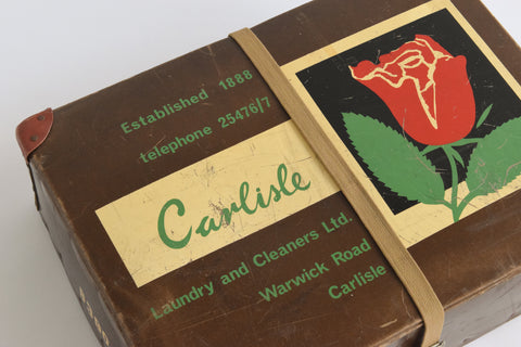 Vintage Brown Cardboard Storage Case Carlisle Laundry and Cleaners Ltd.