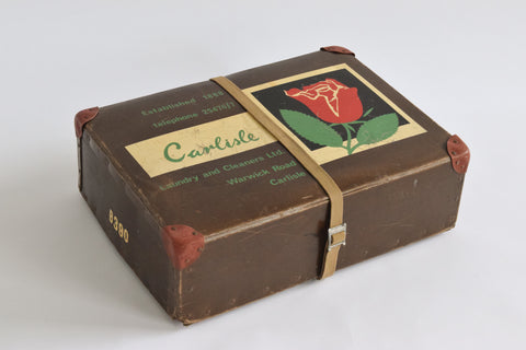 Vintage Brown Cardboard Storage Case Carlisle Laundry and Cleaners Ltd.
