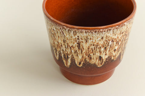 Vintage Brown Drip Glaze West German Plant Pot