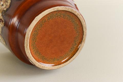Vintage Brown Drip Glaze West German Plant Pot