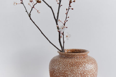 Vintage Brown Speckled Ceramic Vase by Langley Pottery