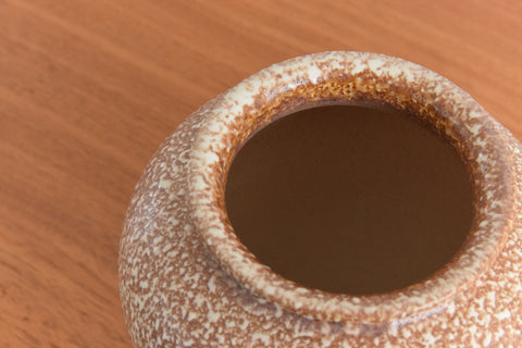 Vintage Brown Speckled Ceramic Vase by Langley Pottery